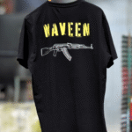 100% cotton double bio-washed custom t-shirt with "HEAD HUNTERS – No Mercy No Regret" skull design on front and personalized name with rifle print on back.