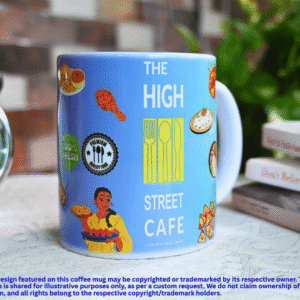 Customizable coffee mug illustration – order your own design for hotels, cafes, or gifts